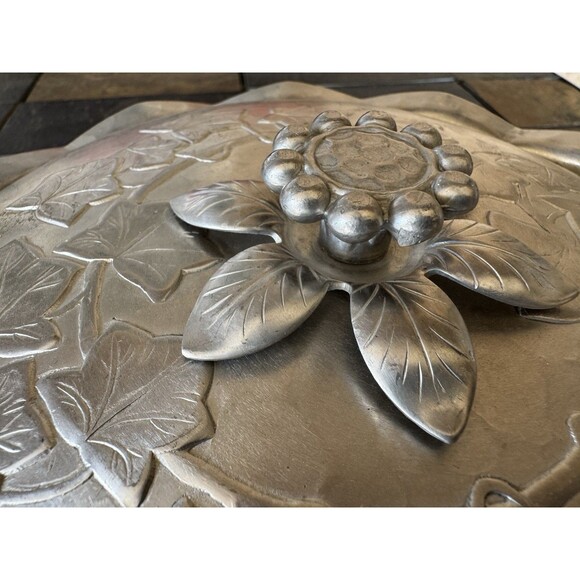 Everlast Hand Forged Aluminum Covered Serving Dish Ivy Casserole Handmade - Picture 8 of 16